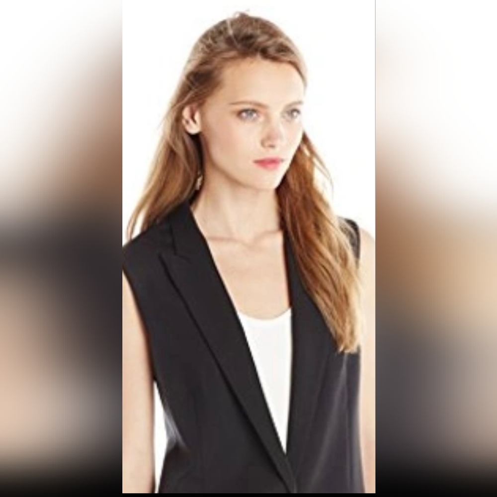 Theory Flavio Long Black Vest- Size 4